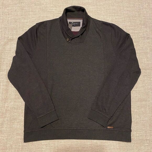 Ted Baker London Sweater Mens 7  XXXL  Black Shawl Collar Pullover Preppy Dad - Picture 1 of 11